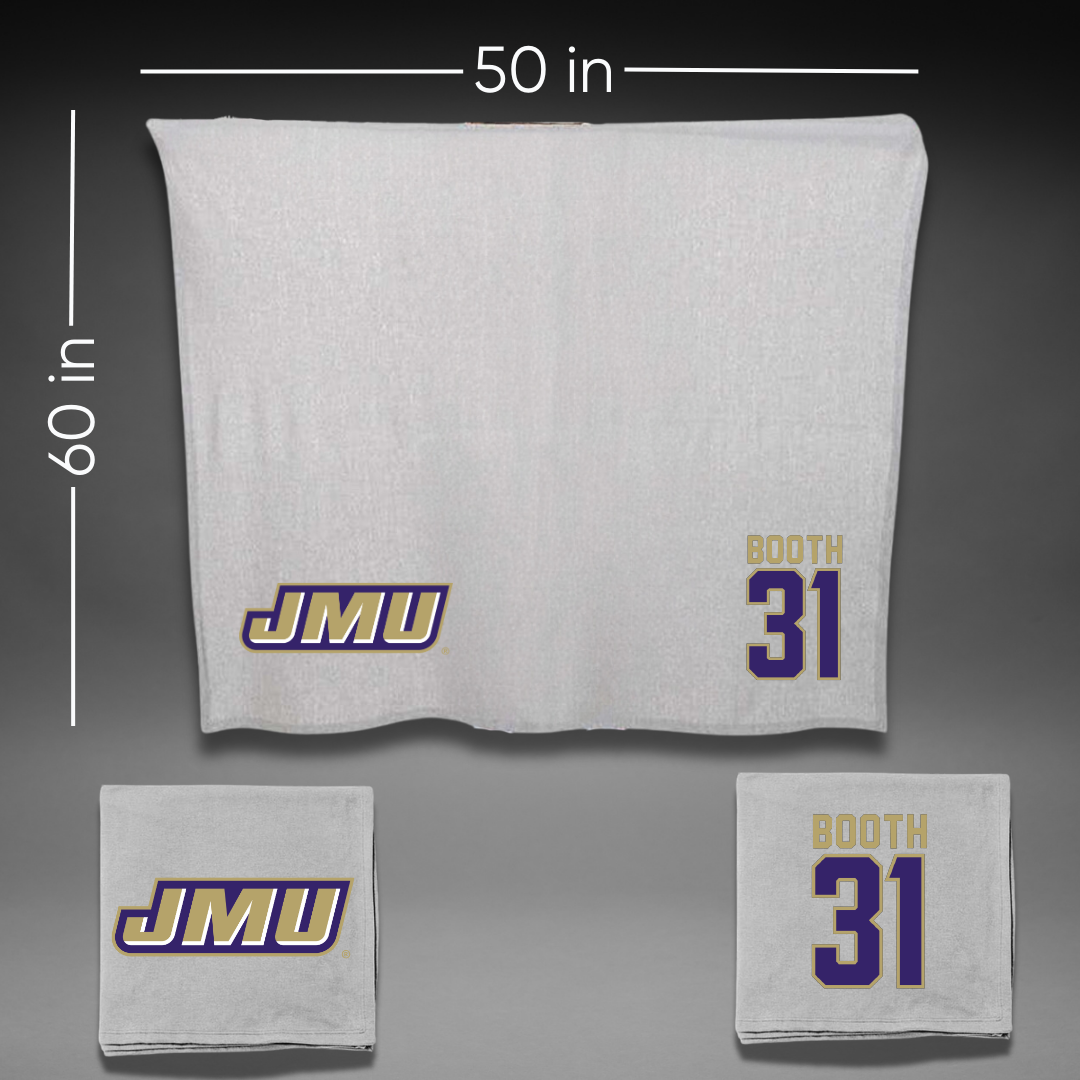 James Madison University Football Gray Blanket - #31 Antoine Booth