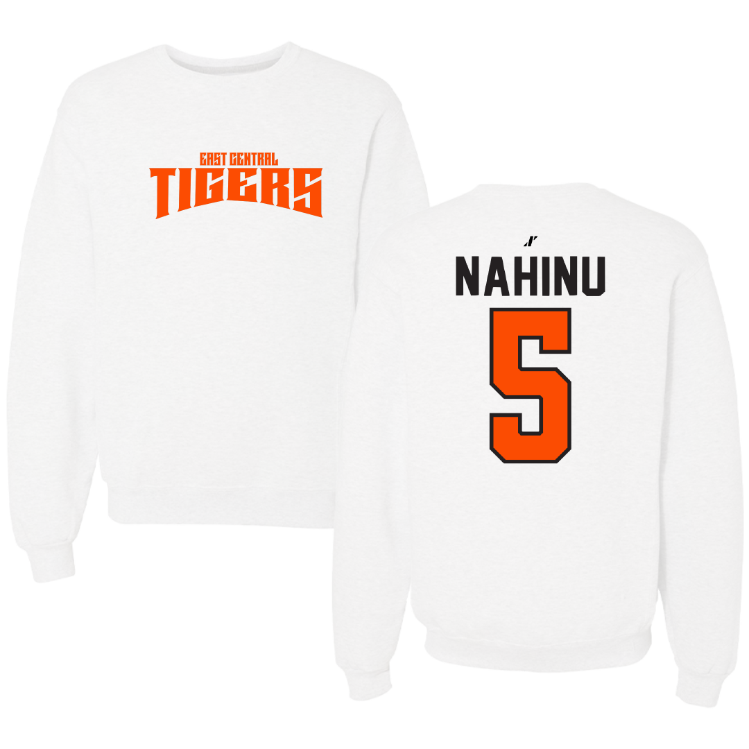 East Central University Volleyball White Classic Crewneck - #5 Angel Nahinu