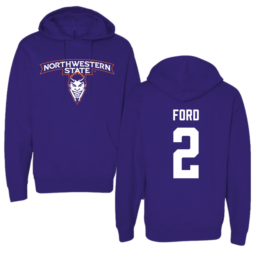 Northwestern State University Softball Purple Hoodie - #2 Camryn Ford