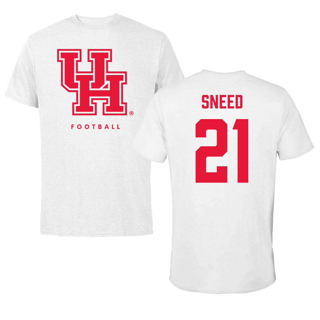 University of Houston Football White Tee - #21 Stacy Sneed