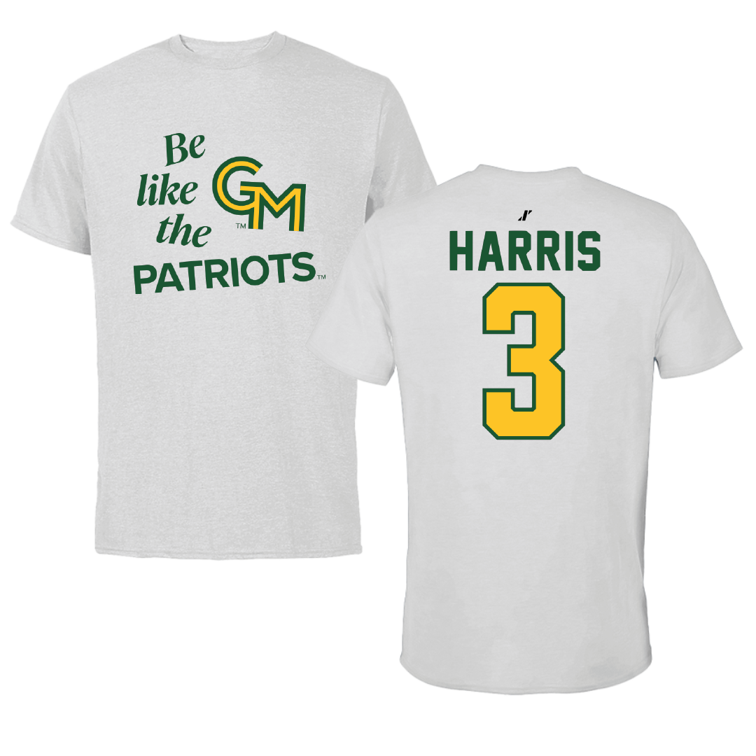George Mason University Basketball Light Gray Be Like Us Performance Tee - #3 Kennedy Harris