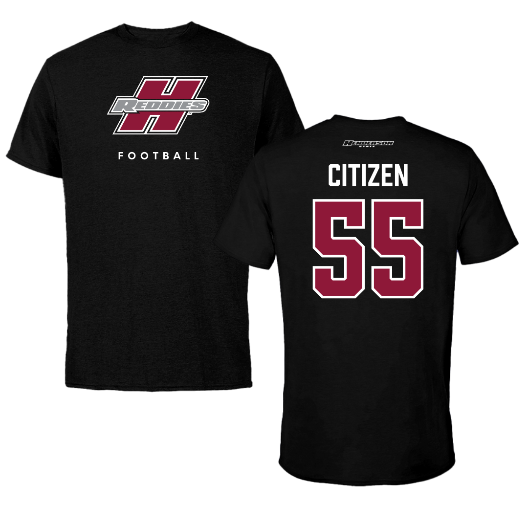 Henderson State University Football Black Performance Tee - #55 Jamarion Citizen