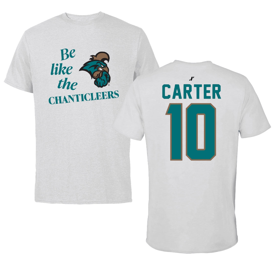 Coastal Carolina University Basketball Light Gray Be Like Us Tee - #10 Dalanna Carter