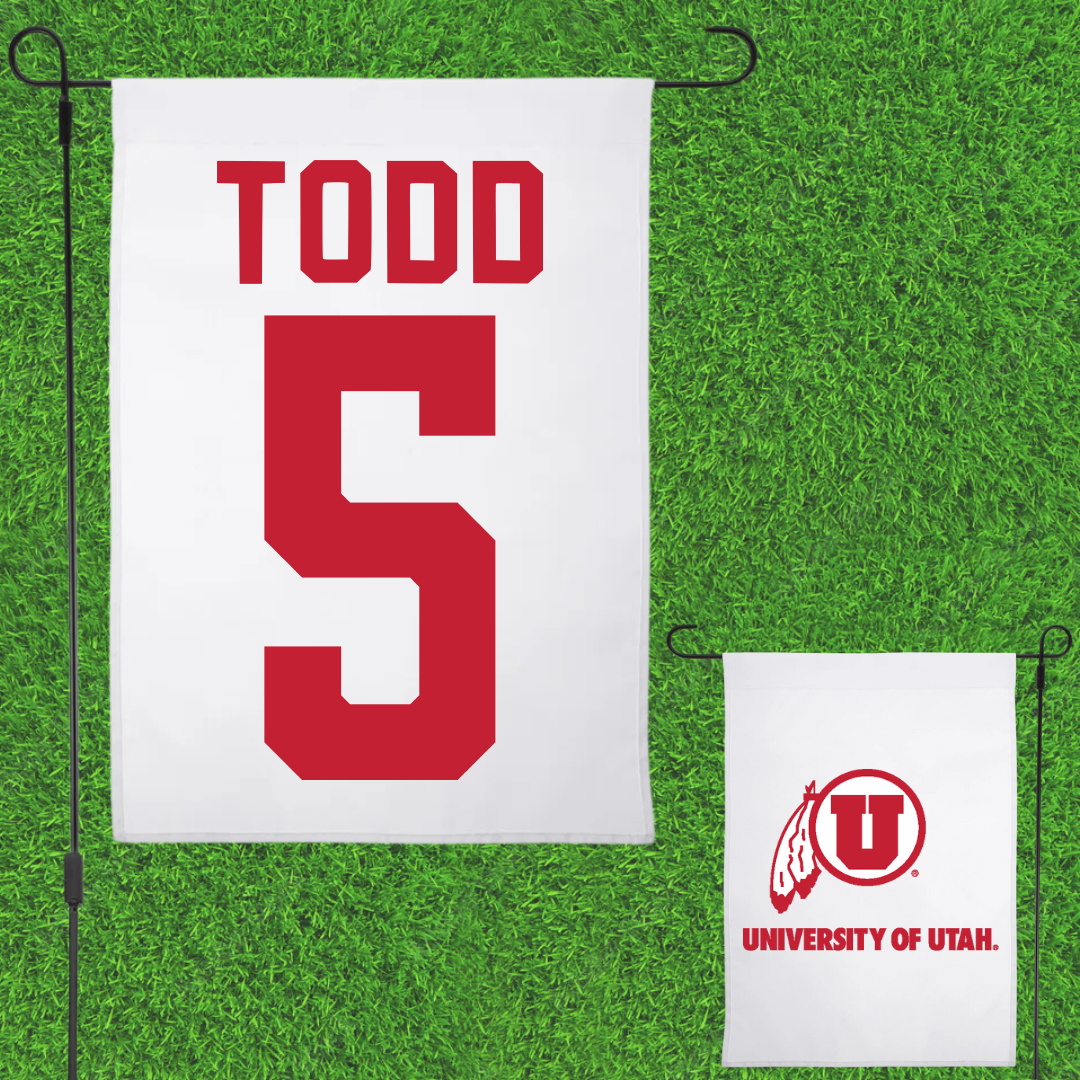 University of Utah Lacrosse White Garden Flag - #5 Koa Todd