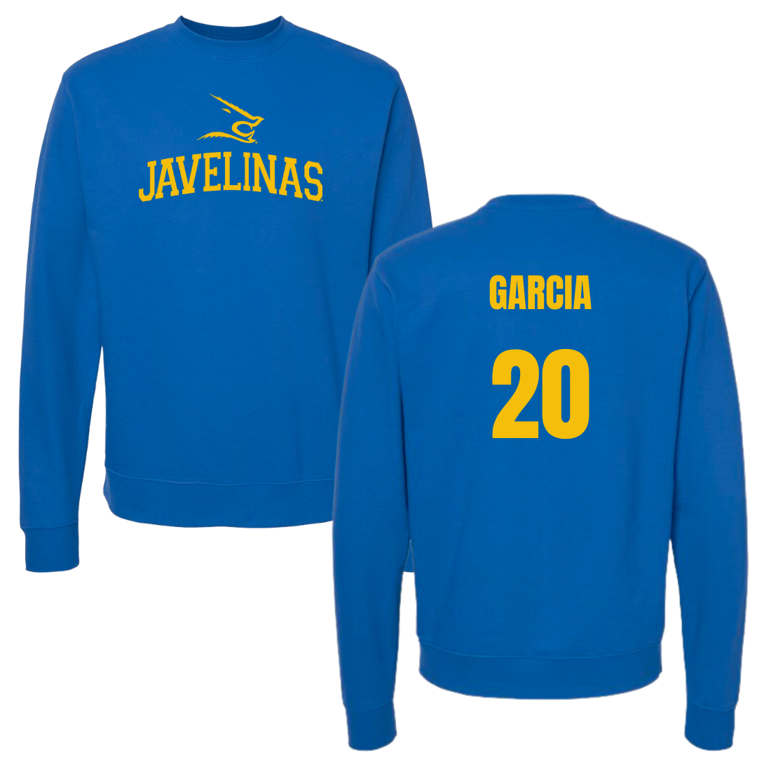 Texas A&M University-Kingsville Basketball Blue Crewneck - #20 Nathan Garcia