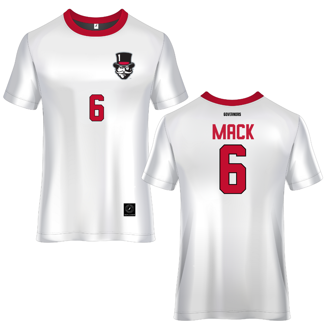 Austin Peay State University White Soccer Jersey - #6 Aniyah Mack