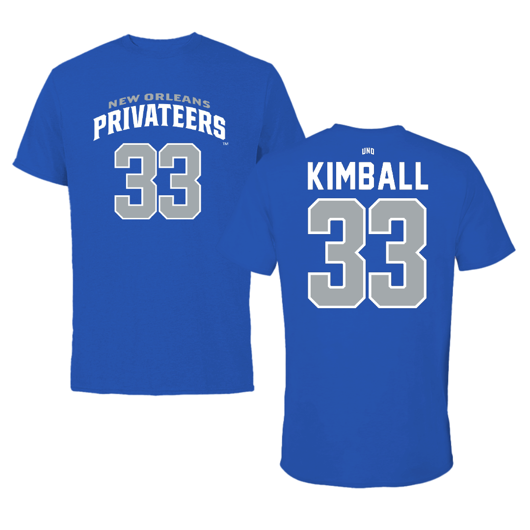 University of New Orleans Baseball Blue Jersey Tee - #33 Carson Kimball