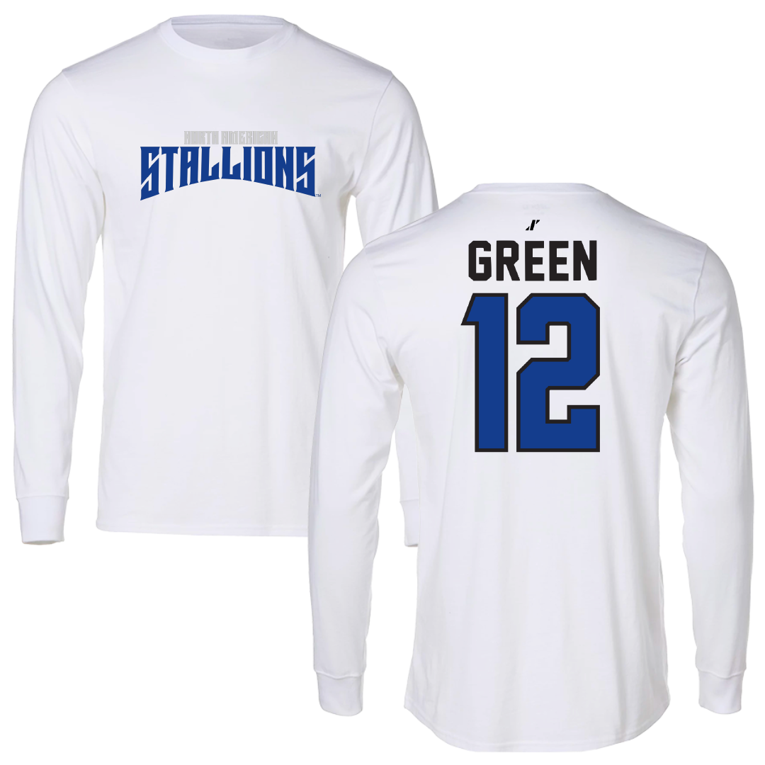 North American University Basketball White Classic Performance Long Sleeve - #12 Desmond Green