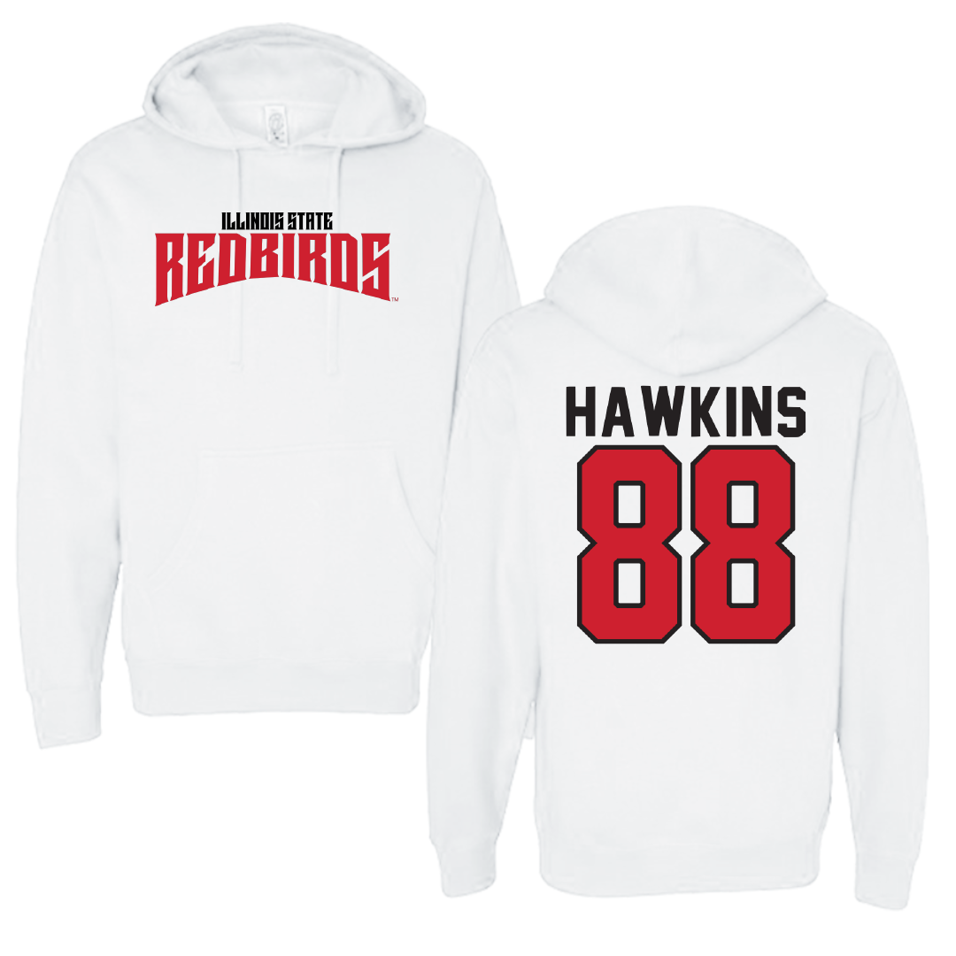 Illinois State University Football White Classic Hoodie - #88 Nick Hawkins