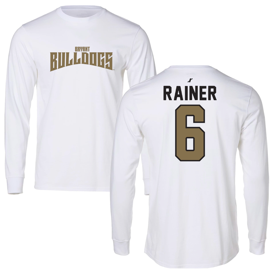 Bryant University Softball White Classic Long Sleeve - #6 Amira Rainer