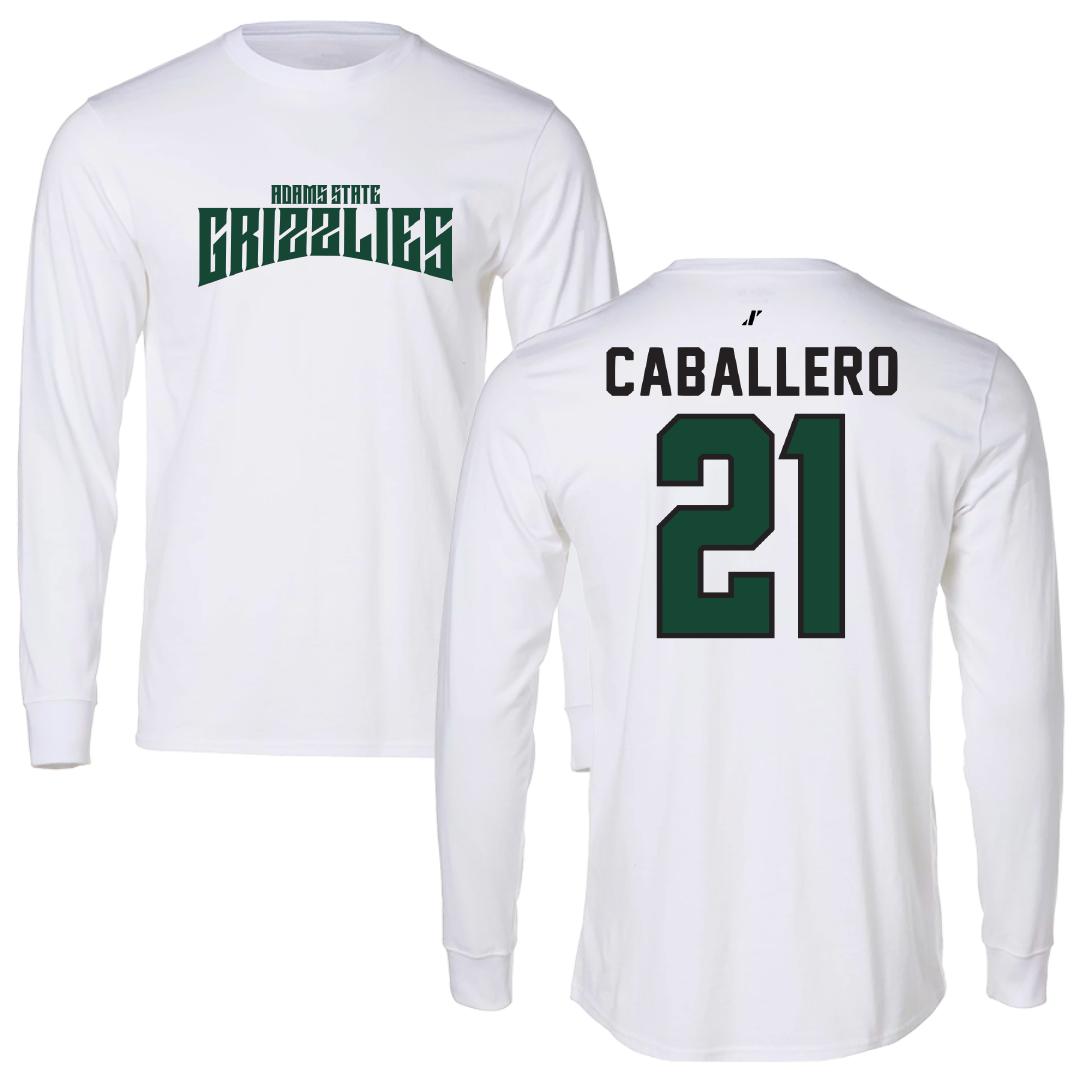 Adams State University Soccer White Classic Performance Long Sleeve - #21 Karlee Caballero