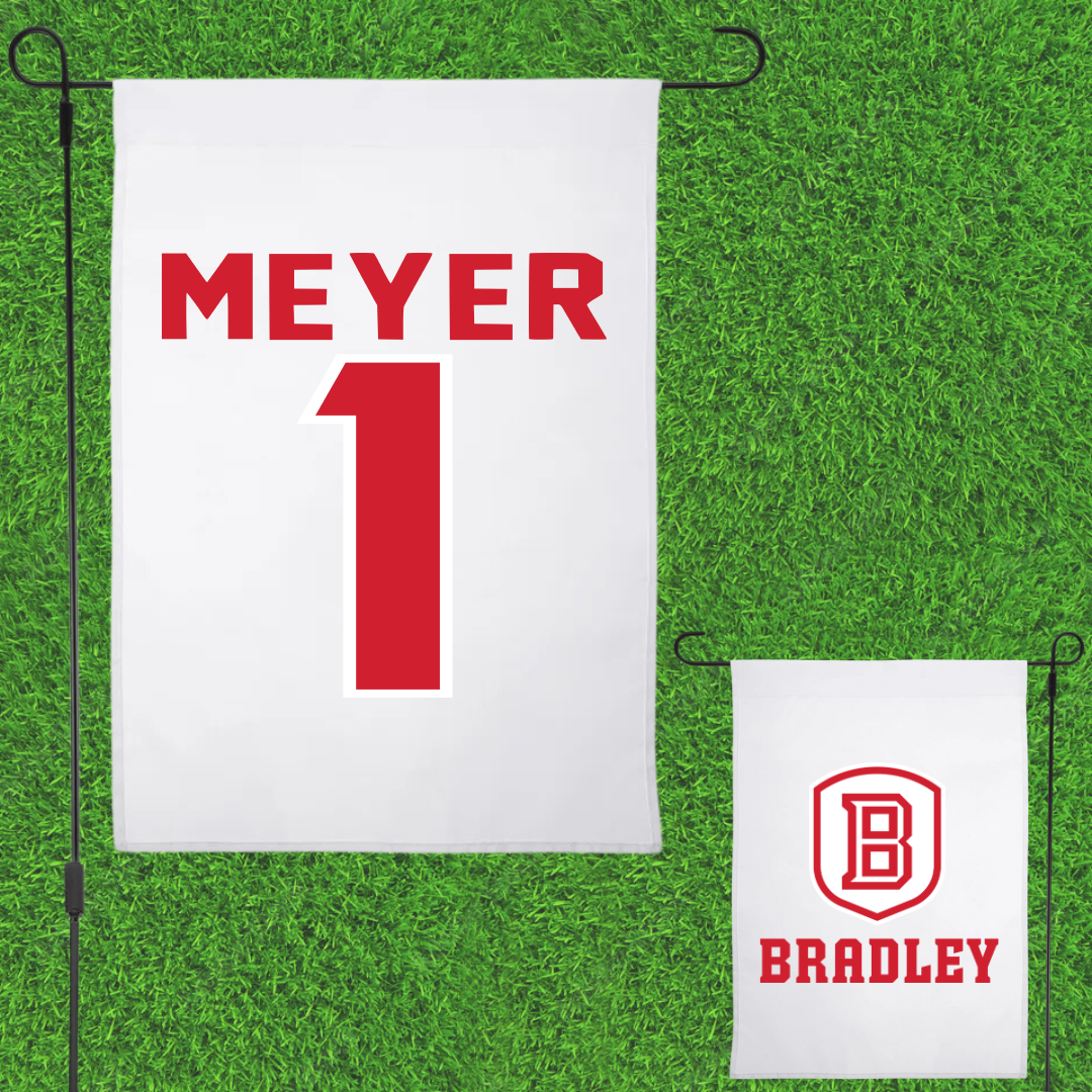 Bradley University Softball White Garden Flag - #1 Tori Meyer
