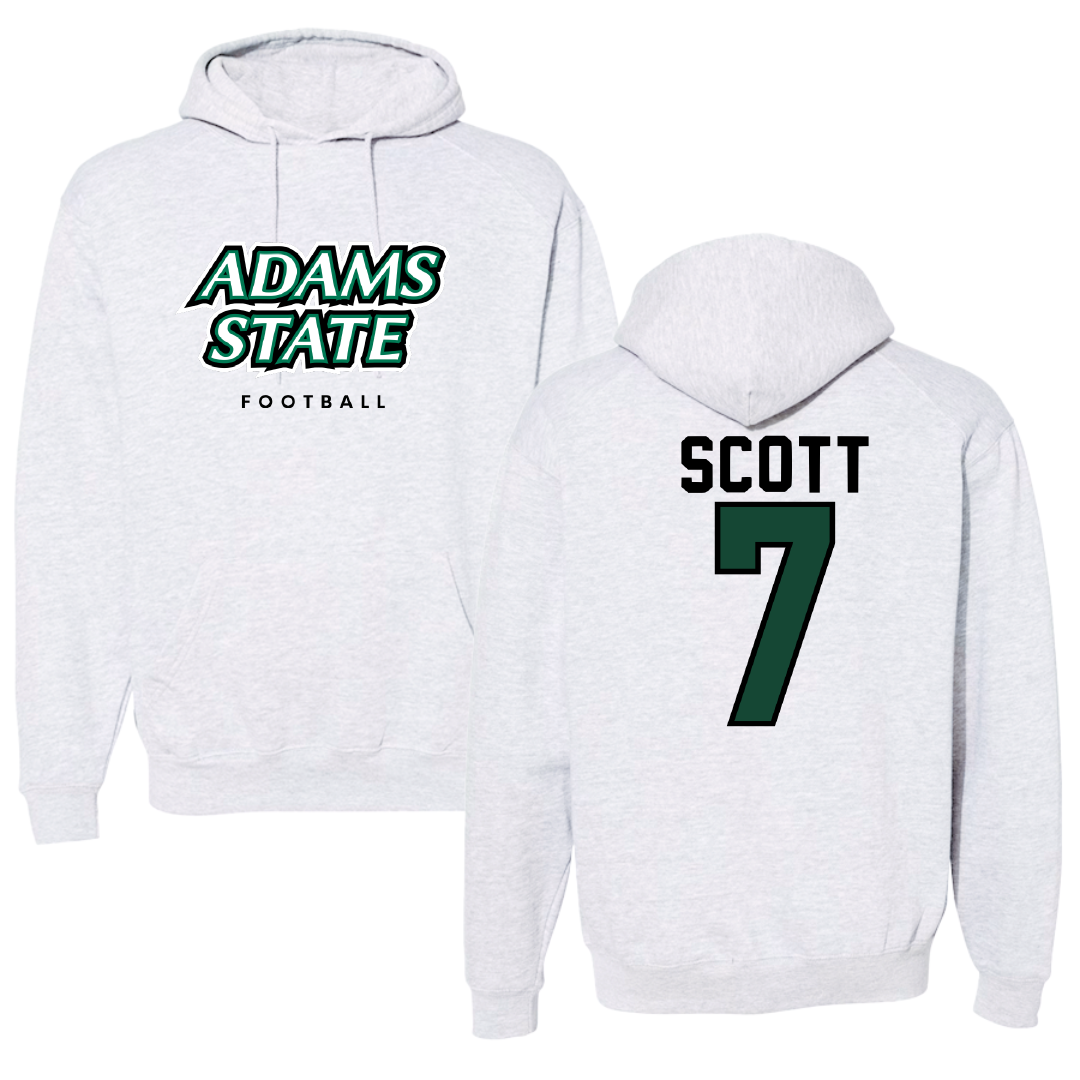 Adams State University Football Gray Block Hoodie - #7 Jalen Scott