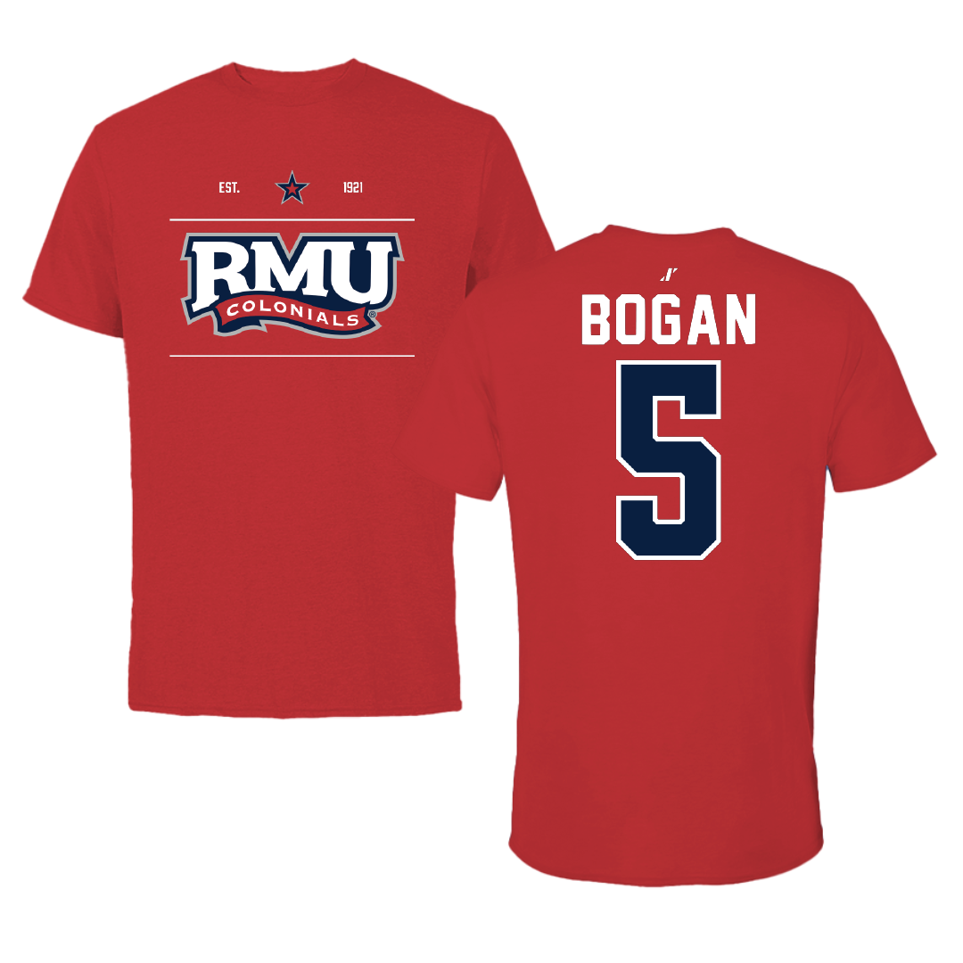Robert Morris University Soccer Red General Performance Tee - #5 Carson Bogan