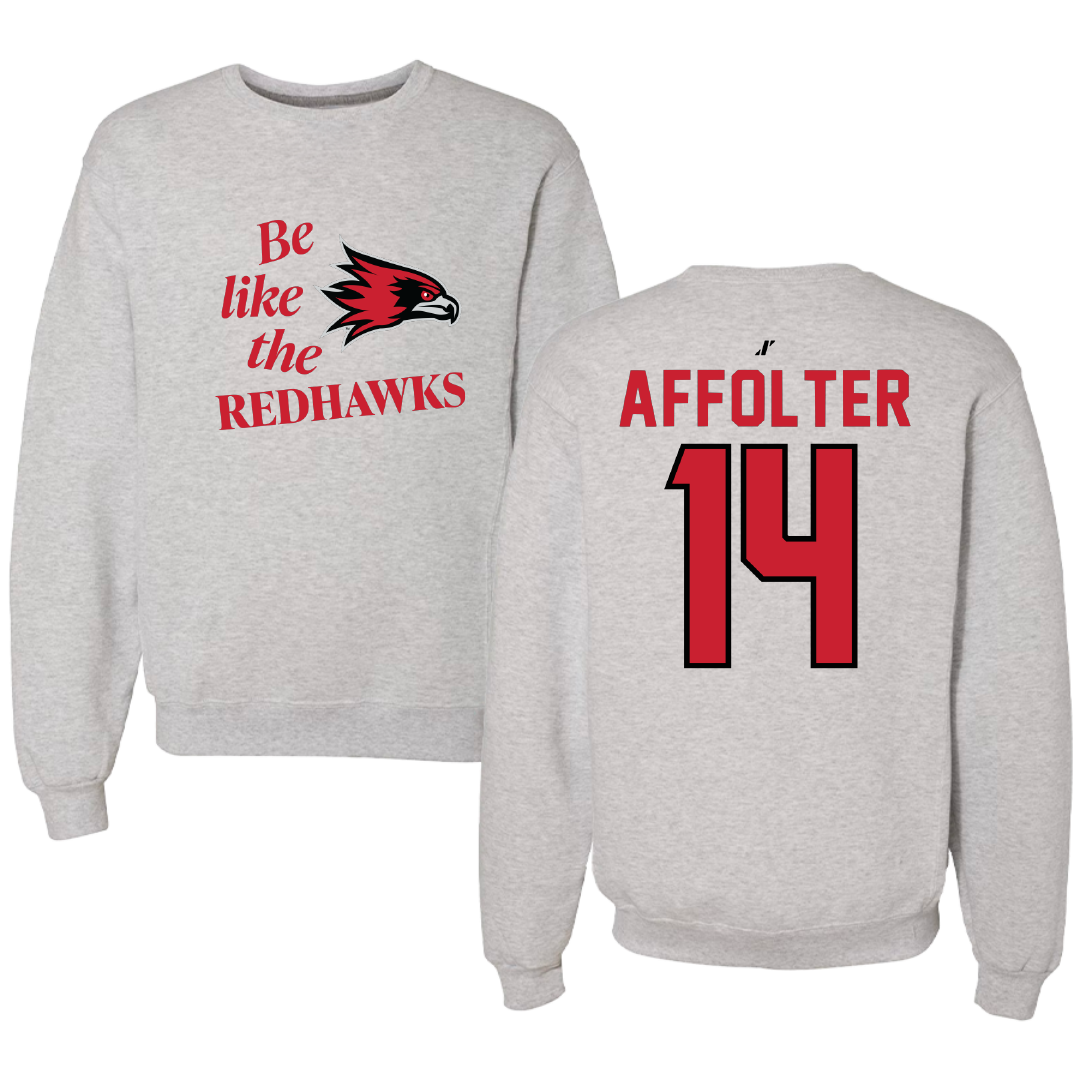 Southeast Missouri State University Softball Light Gray Be Like Us Crewneck - #14 Brittany Affolter