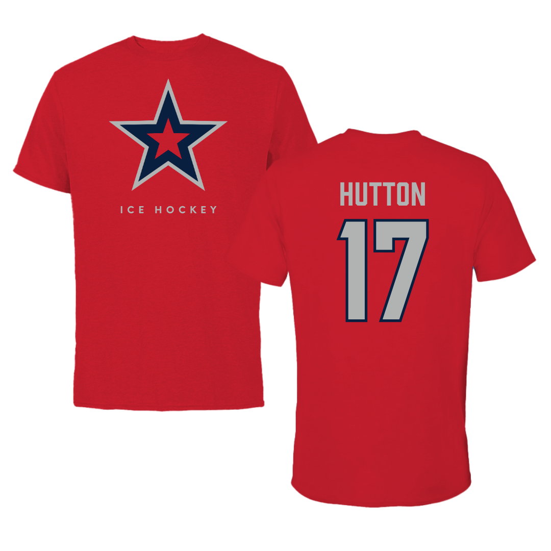 Robert Morris University Ice Hockey Red Performance Tee - #17 Matt Hutton