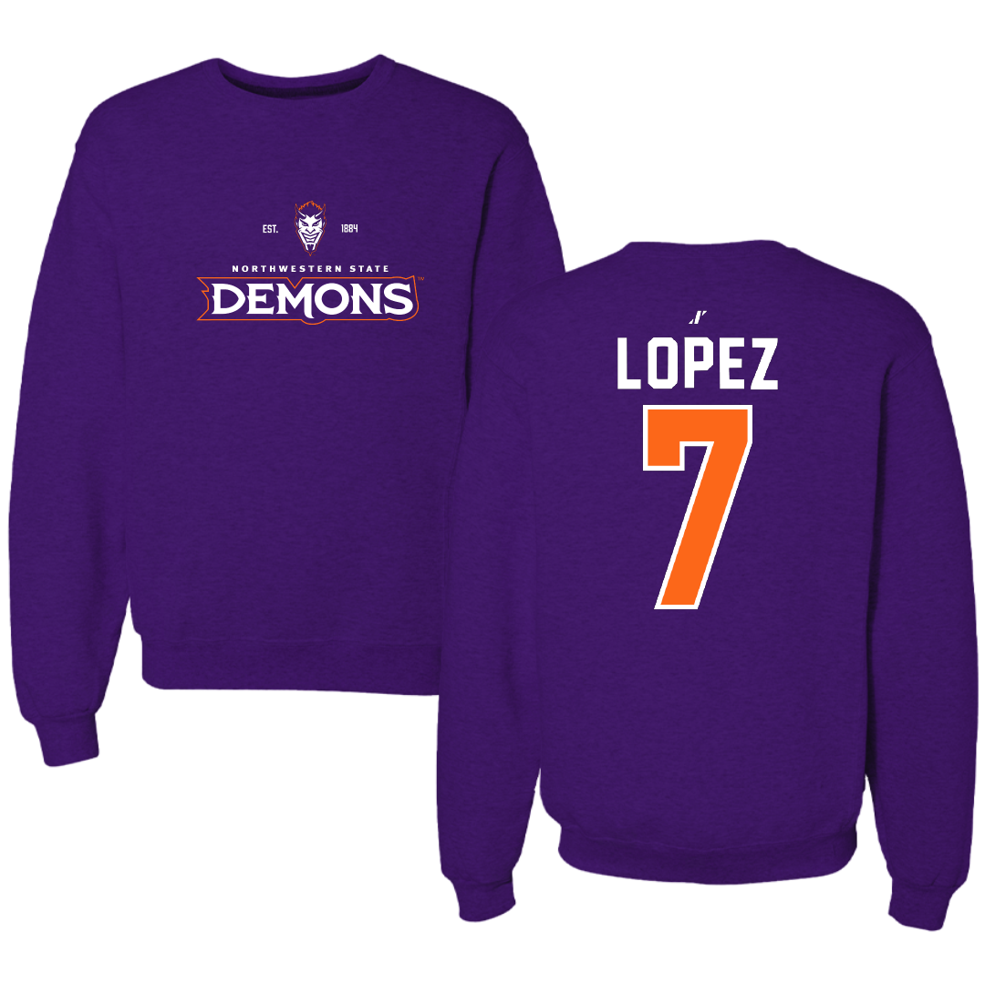 Northwestern State University Soccer Purple General Crewneck - #7 Sabrina Lopez