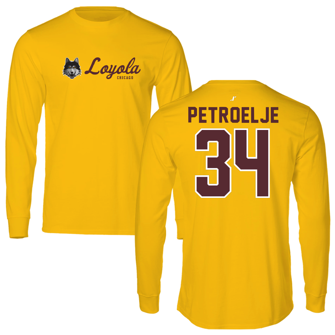 Loyola University-Chicago Basketball Gold General Performance Long Sleeve - #34 Maddie Petroelje