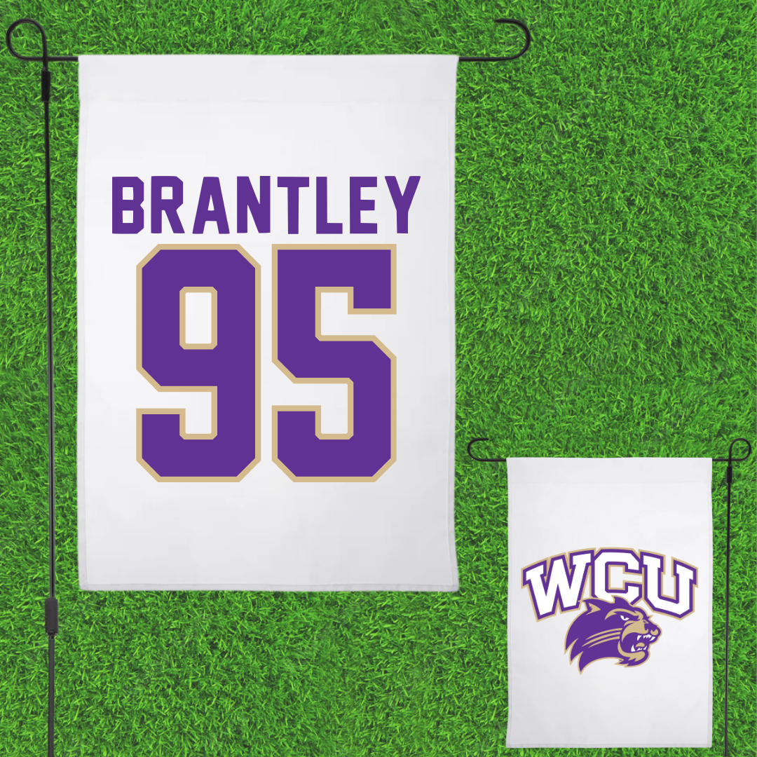 Western Carolina University Football White Garden Flag - #95 Stephen Brantley