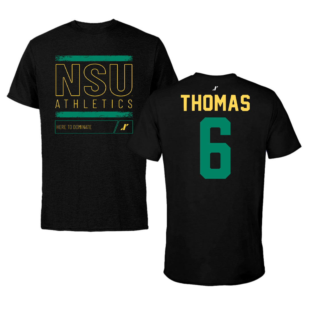 Norfolk State University Basketball Black Dominate Tee - #6 Jamarii Thomas