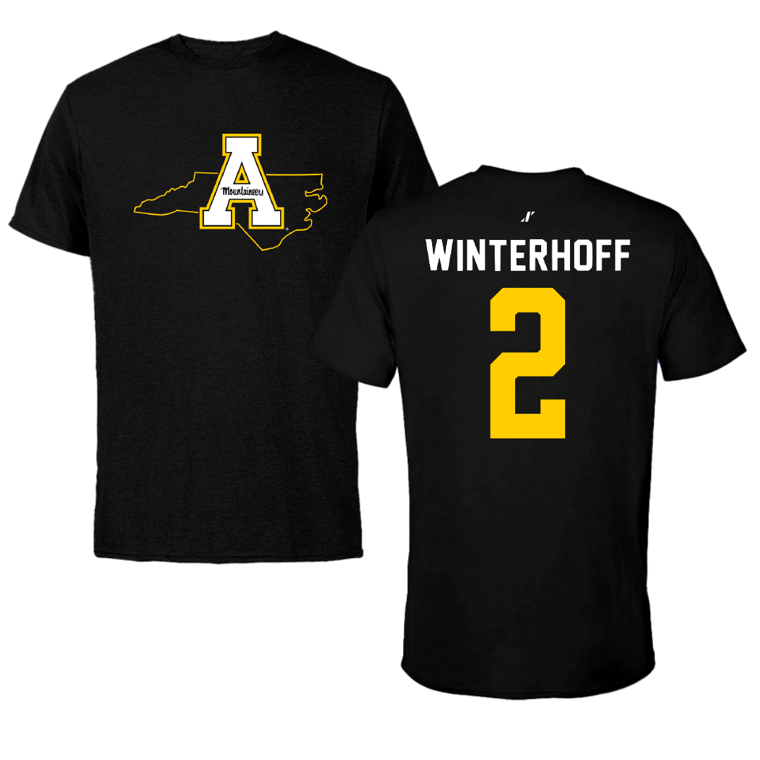 Appalachian State University Volleyball Black State Performance Tee - #2 Maya Winterhoff