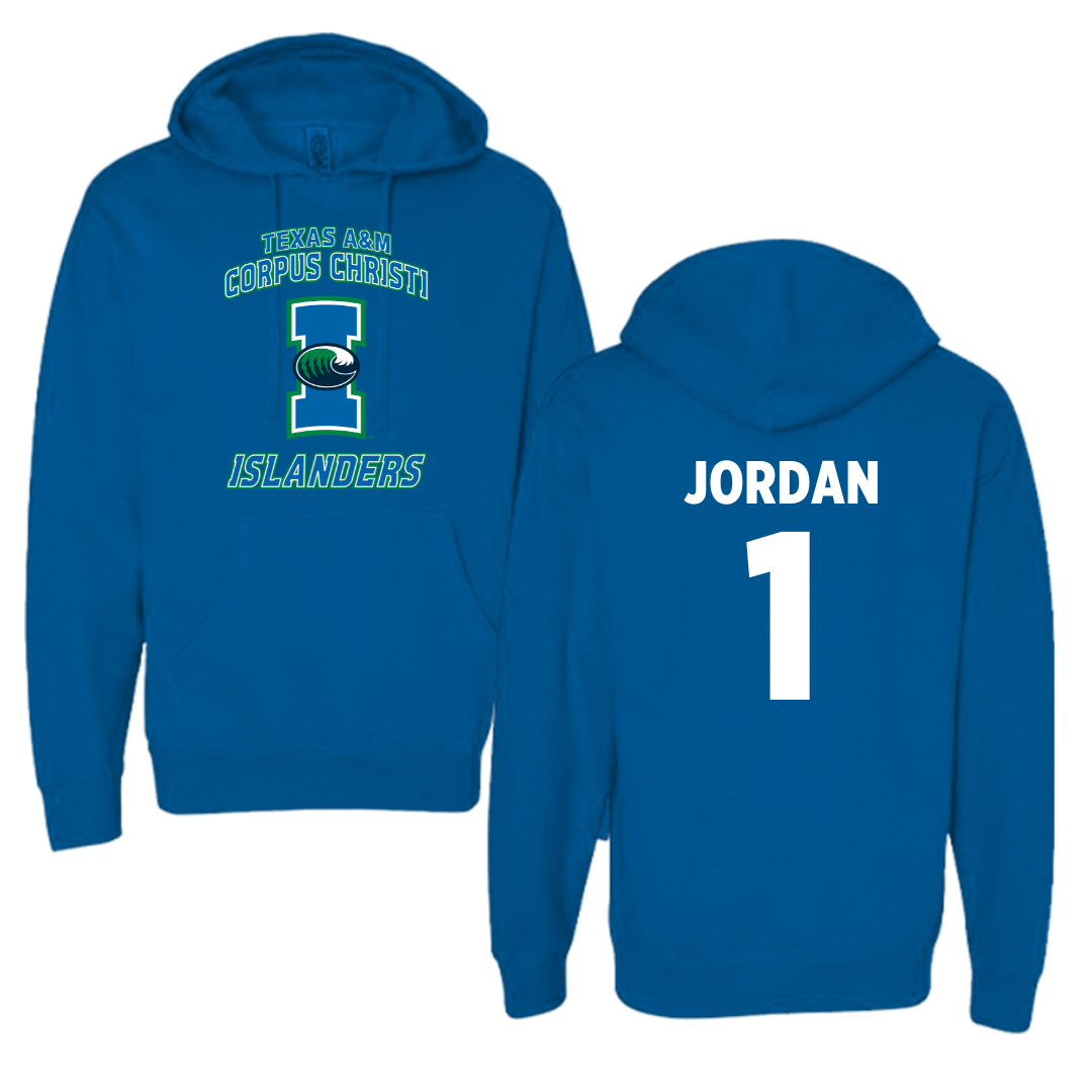 Texas A&M University-Corpus Christi Beach Volleyball Blue Hoodie - #1 Raven Jordan
