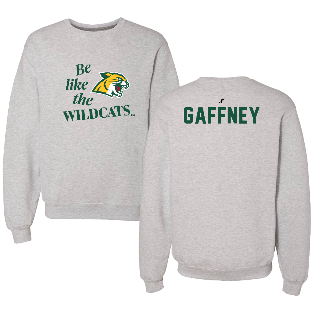 Northern Michigan University Wrestling Light Gray Be Like Us Crewneck - Noelle Gaffney