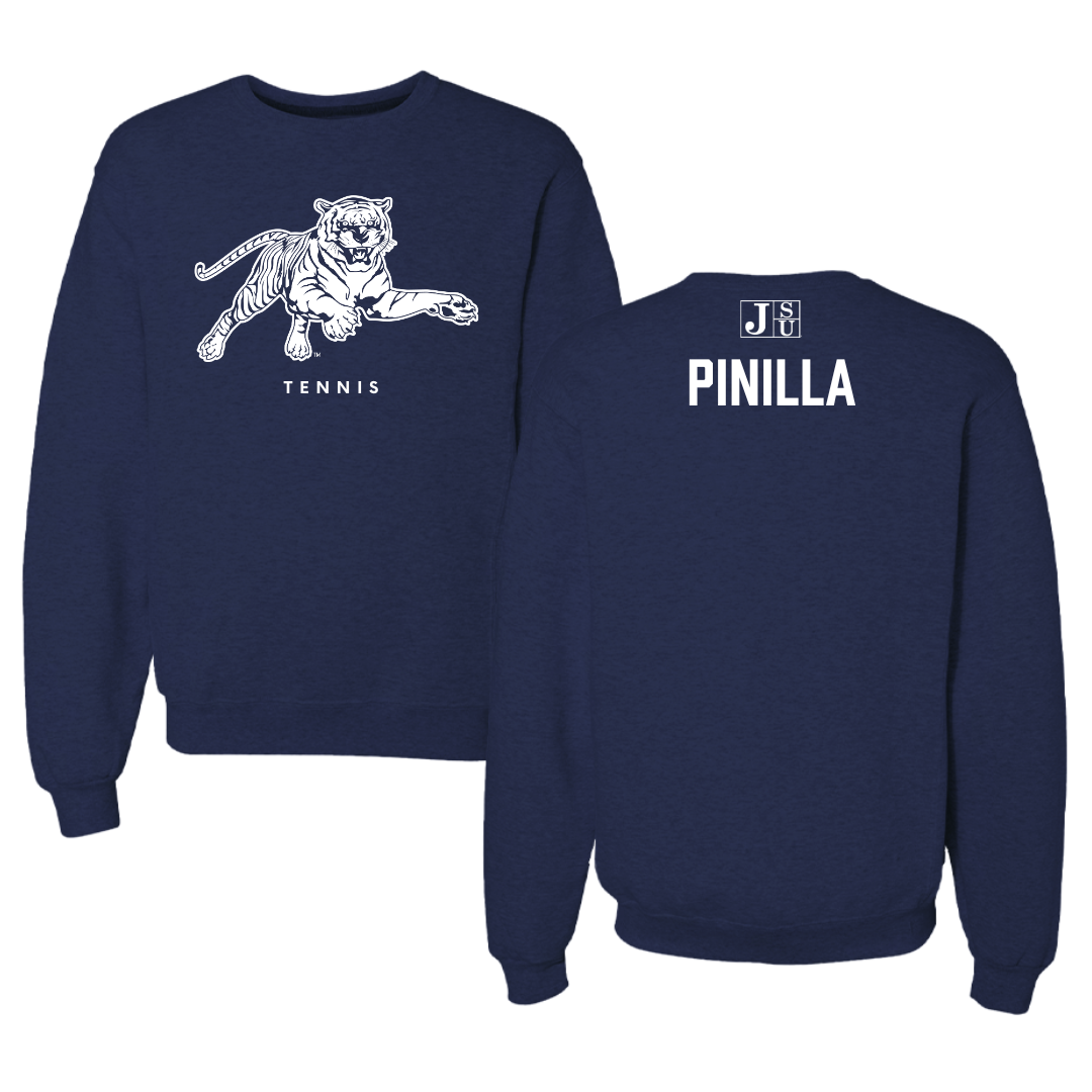 Jackson State University Tennis Navy Crewneck - Alejandro Pinilla