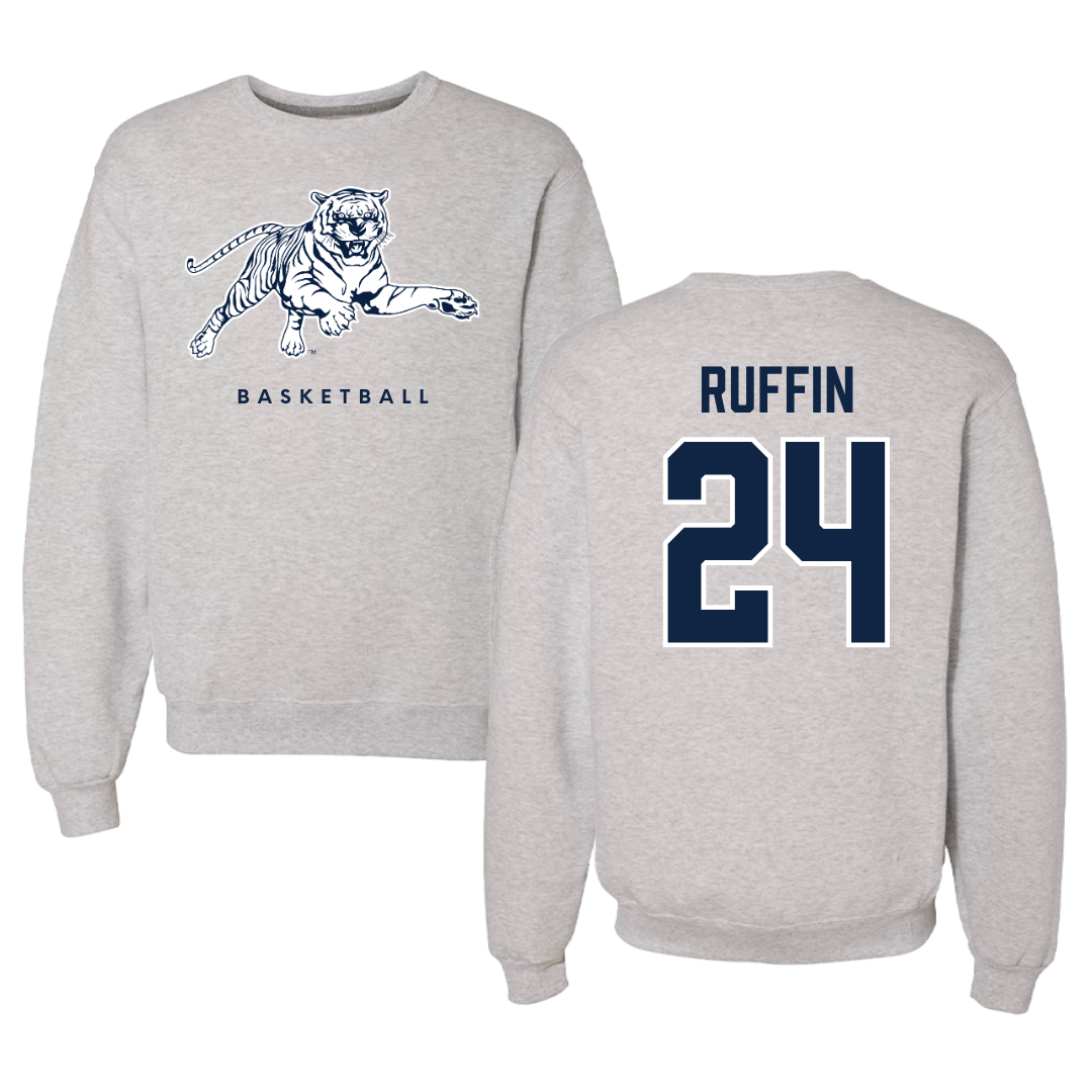 Jackson State University Basketball Gray Crewneck - #24 Daeshun Ruffin