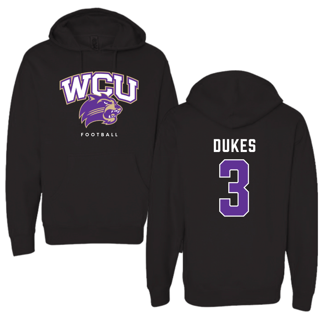 Western Carolina University Football Black Hoodie - #3 Samaurie Dukes