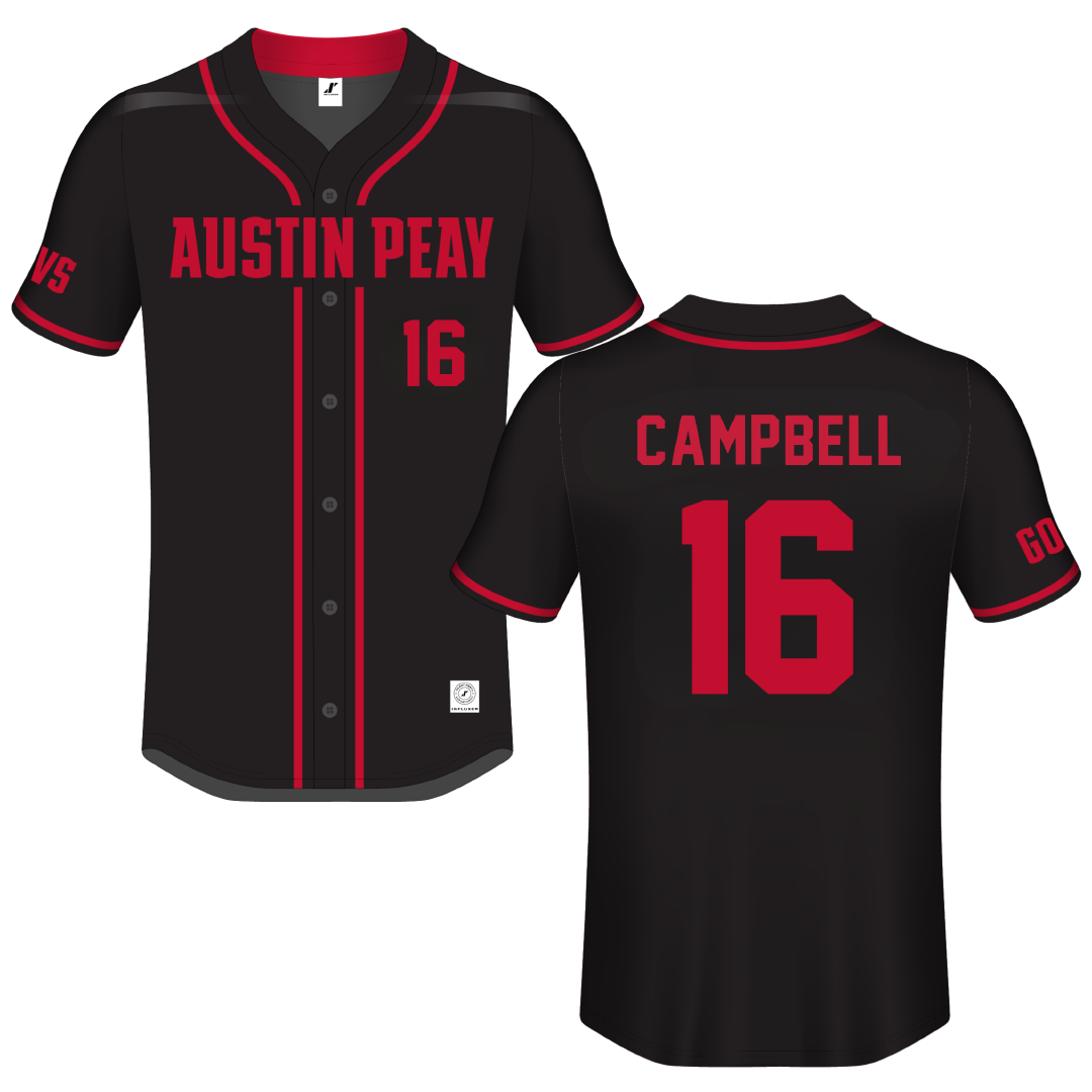 Austin Peay State University Black Button-Down Jersey - #16 Kylie Campbell