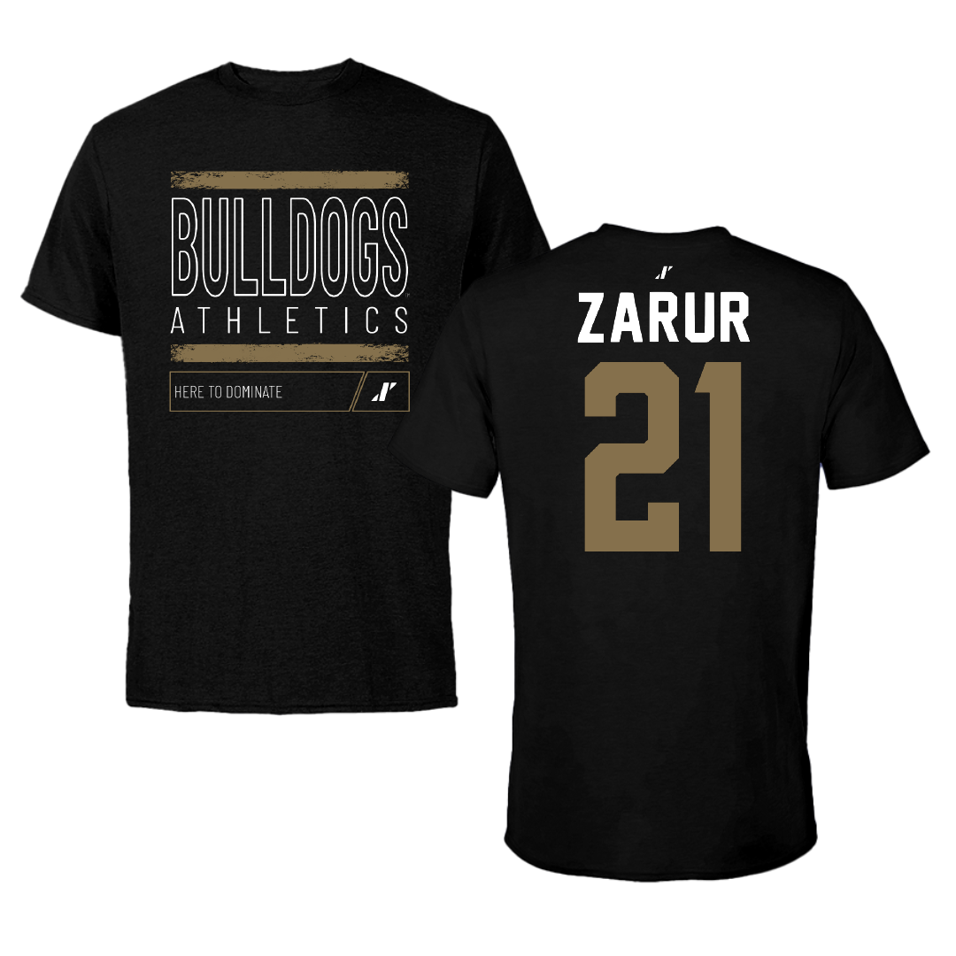 Bryant University Football Black Dominate Tee - #21 Antonio Zarur