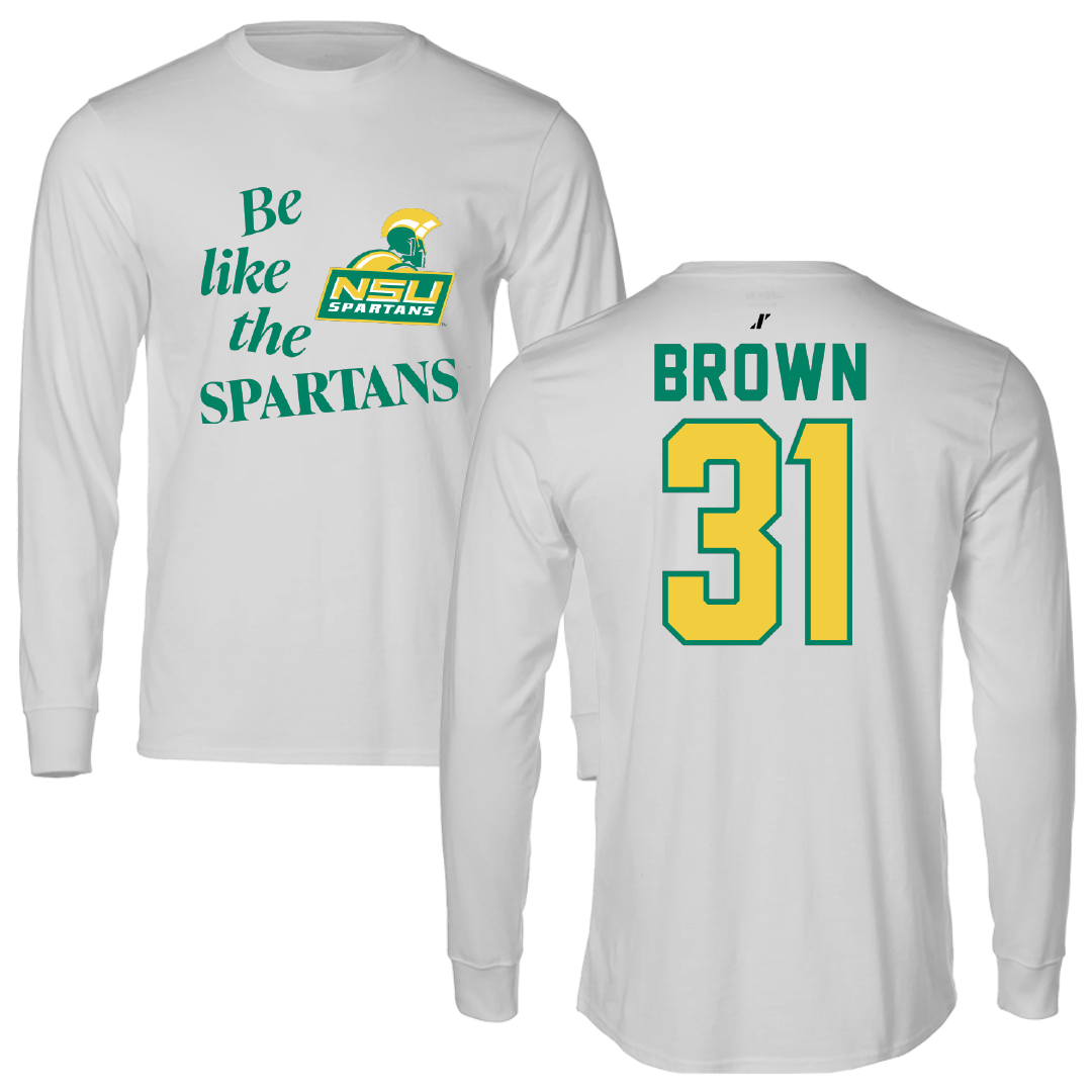 Norfolk State University Basketball Light Gray Be Like Us Long Sleeve - #31 Cahiem Brown