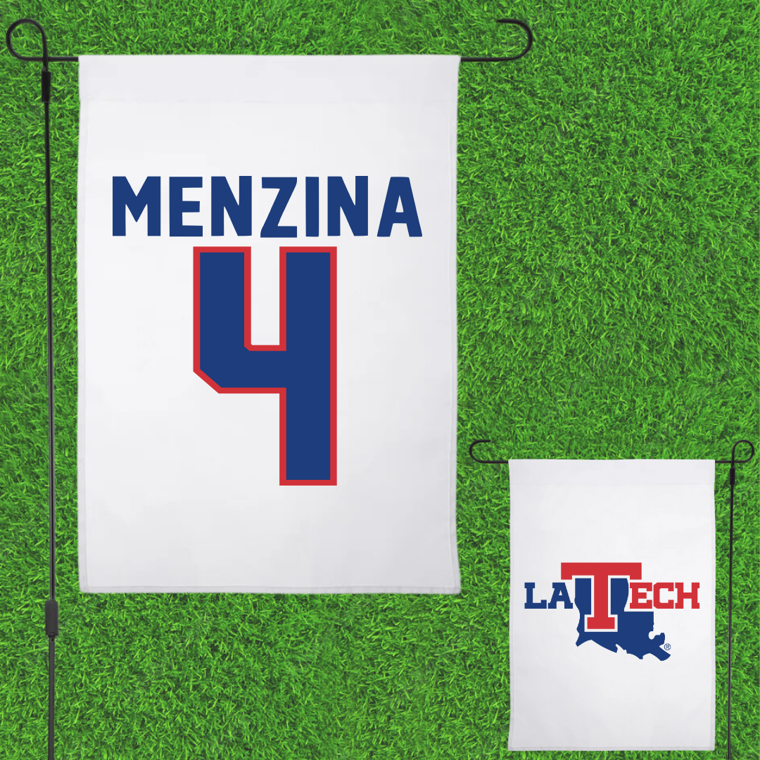 Louisiana Tech University Softball White Garden Flag - #4 Lauren Menzina