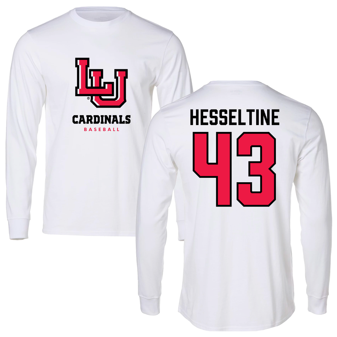 Lamar University Baseball White Performance Long Sleeve - #43 Hunter Hesseltine