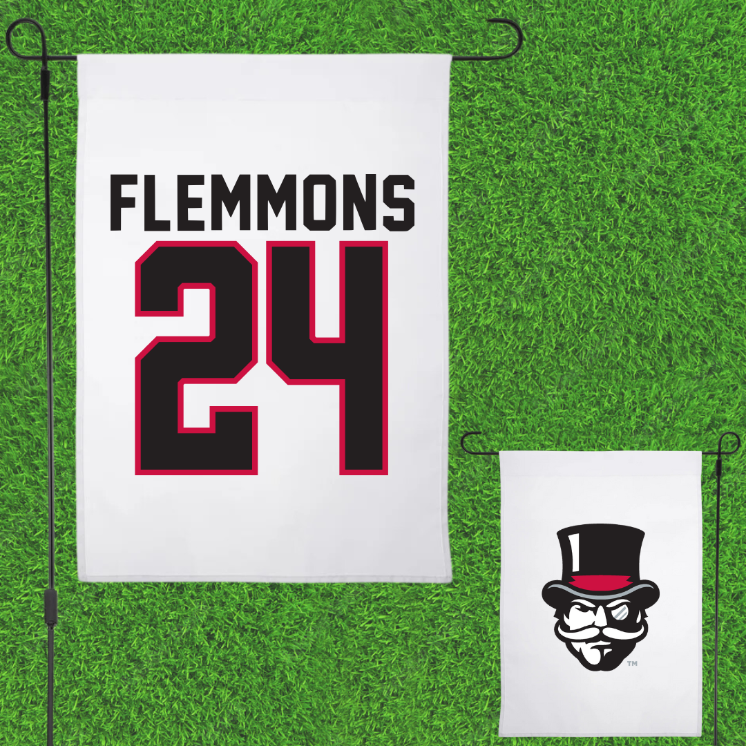 Austin Peay State University Football White Garden Flag - #24 Jeremiah Flemmons