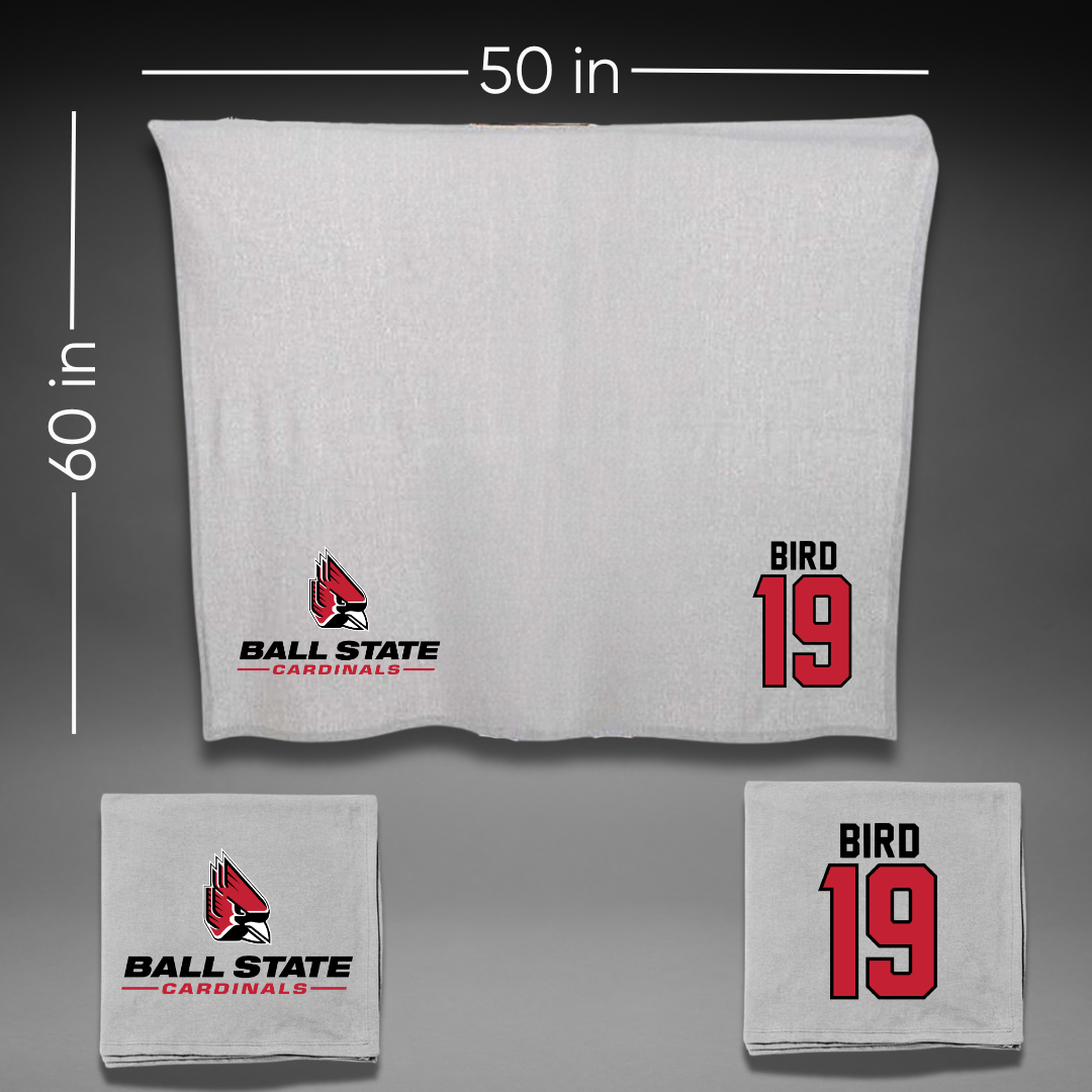Ball State University Soccer Gray Blanket - #19 Sami Bird
