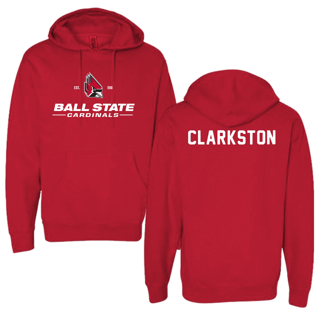 Ball State University Swimming & Diving Red General Hoodie - Benjamin Clarkston