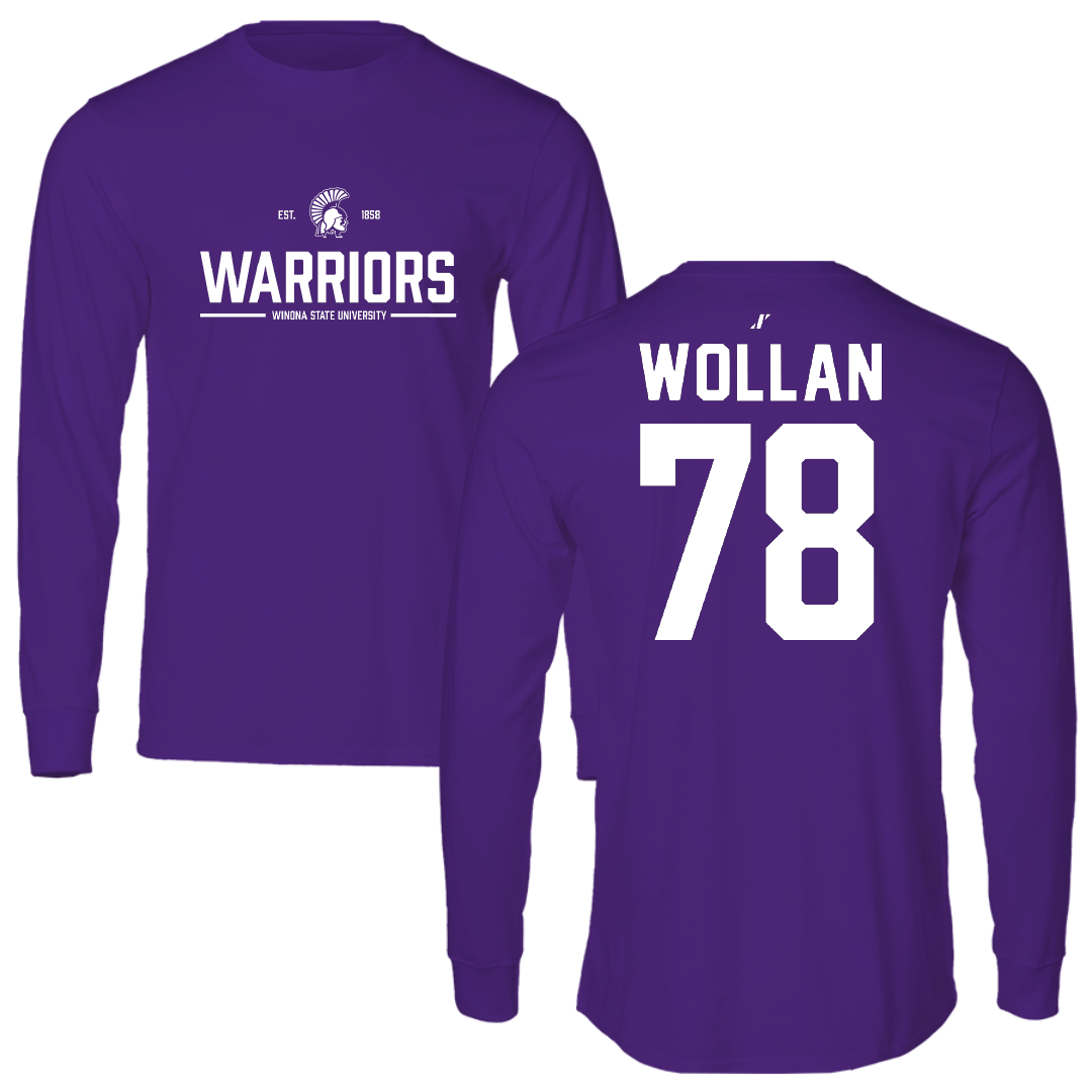 Winona State University Football Purple General Long Sleeve - #78 Garit Wollan