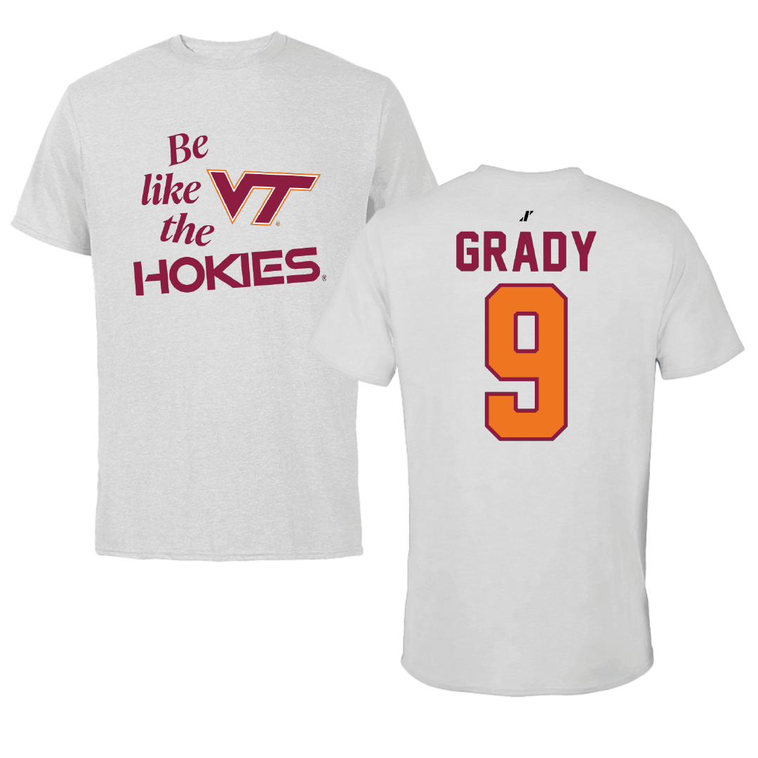 Virginia Tech Baseball Light Gray Be Like Us Tee - #9 Clay Grady