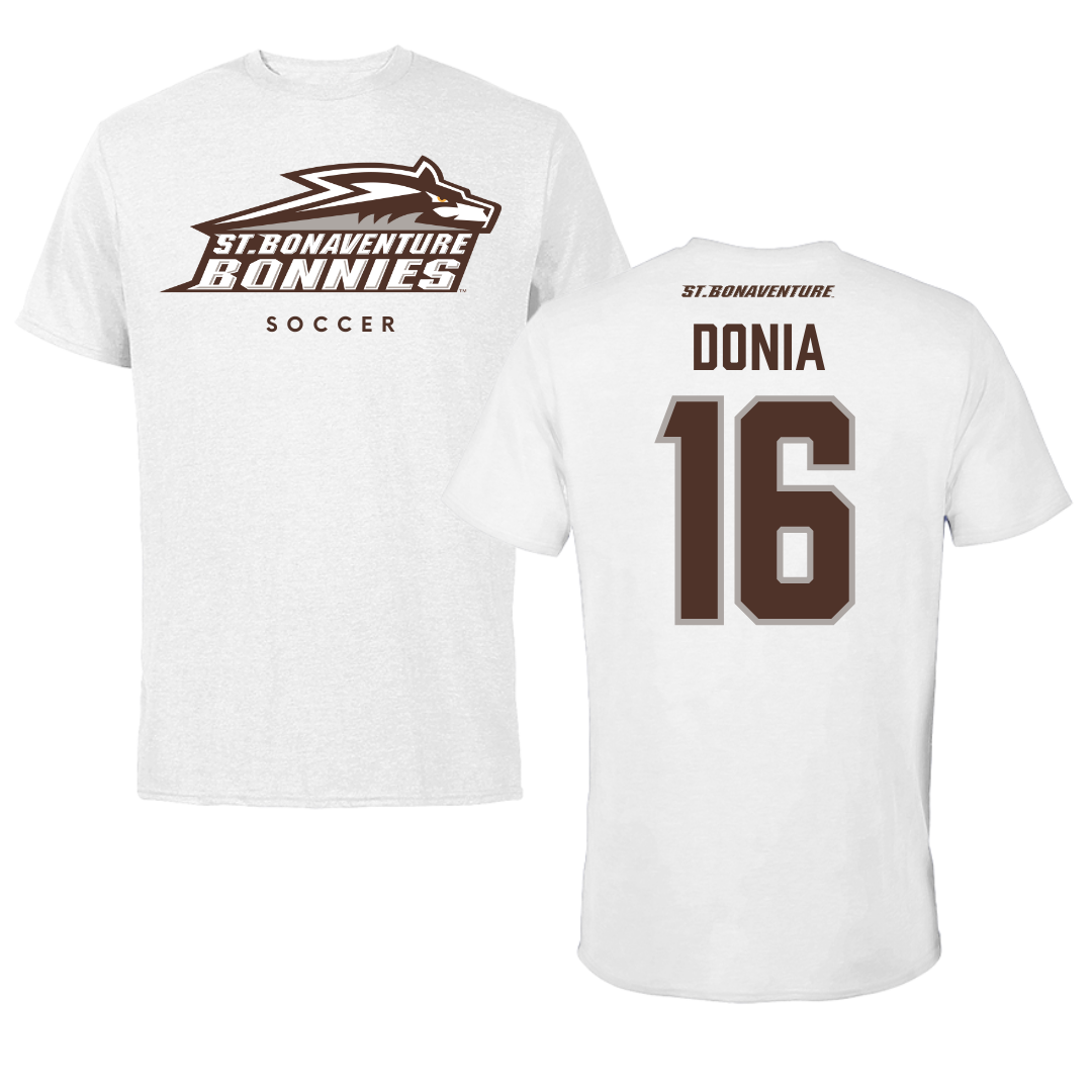 St. Bonaventure University Soccer White Performance Tee - #16 Alessia Donia