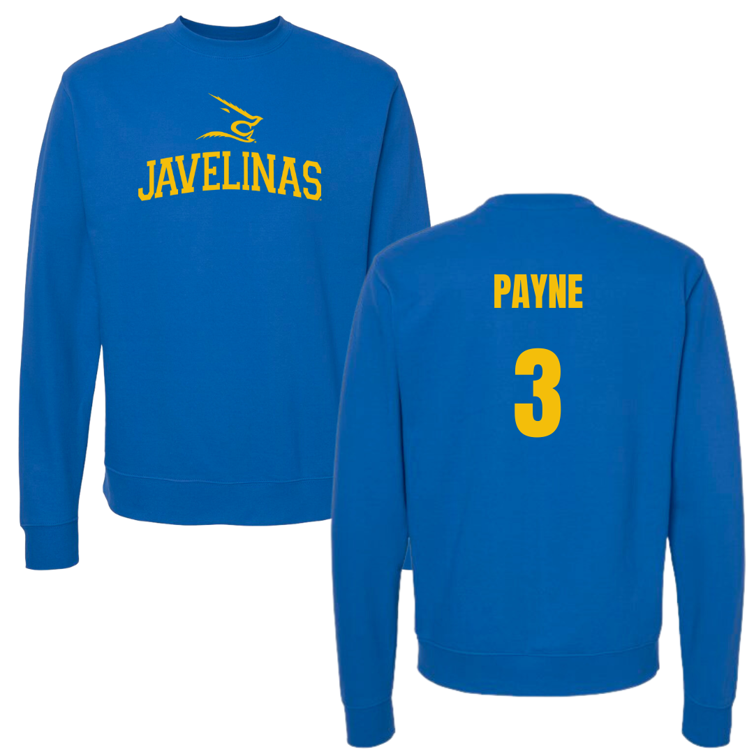 Texas A&M University-Kingsville Basketball Blue Crewneck - #3 Isaiah Payne