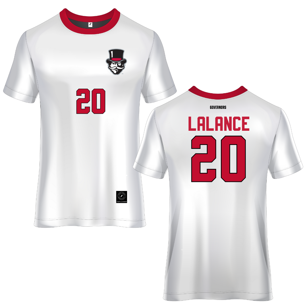 Austin Peay State University White Soccer Jersey - #20 Alison LaLance