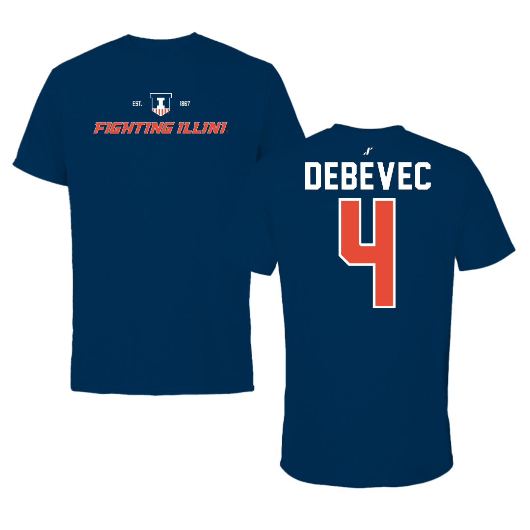 University of Illinois Softball Navy General Tee - #4 Gabby Debevec
