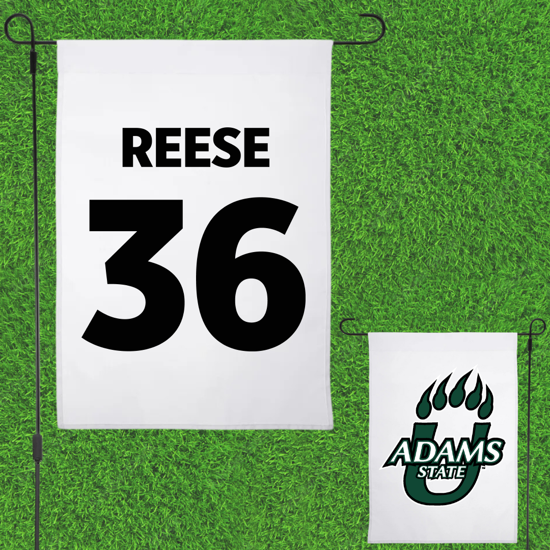 Adams State University Soccer White Garden Flag - #36 Kaidin Reese
