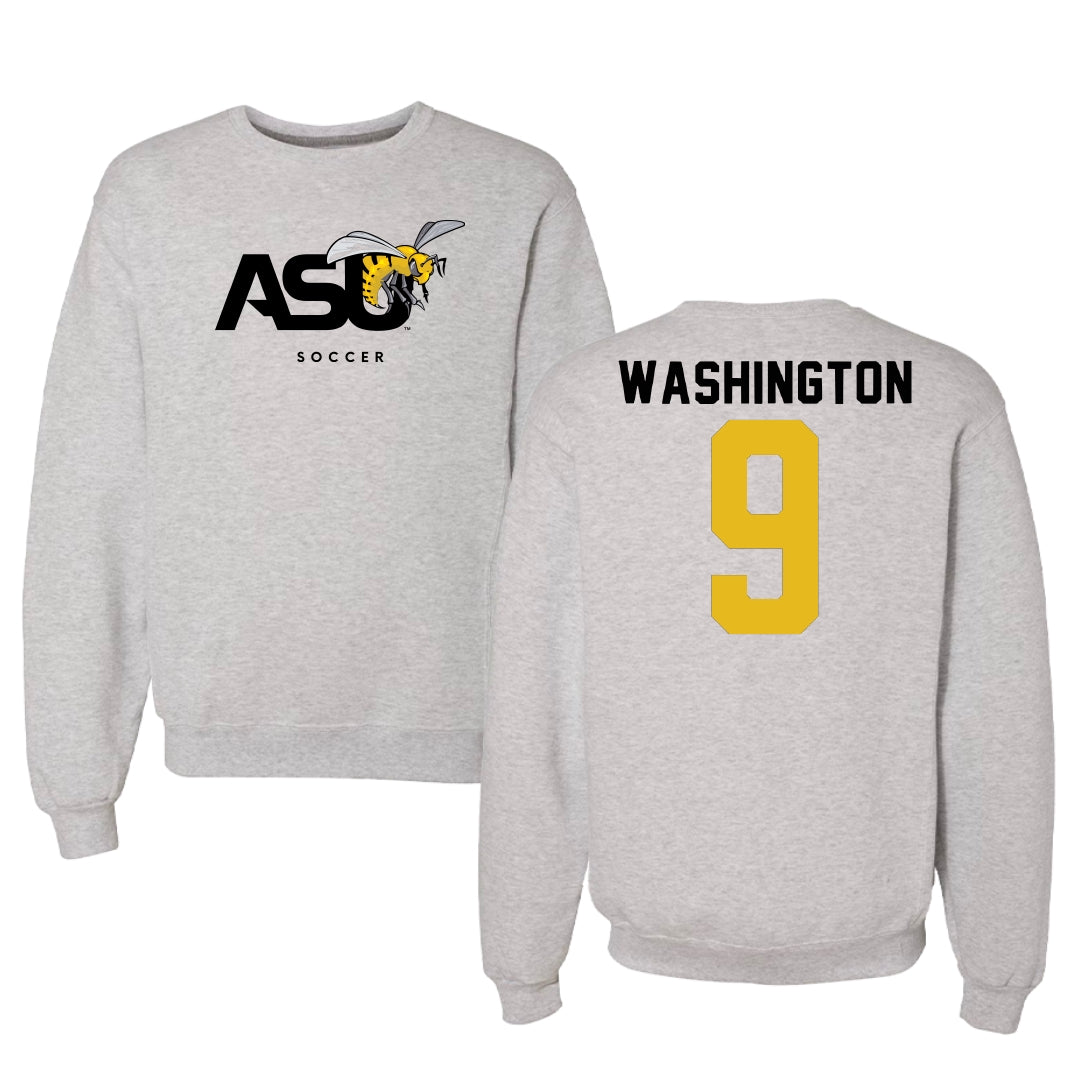 Alabama State University Soccer Light Gray Crewneck - #9 Sydney Washington