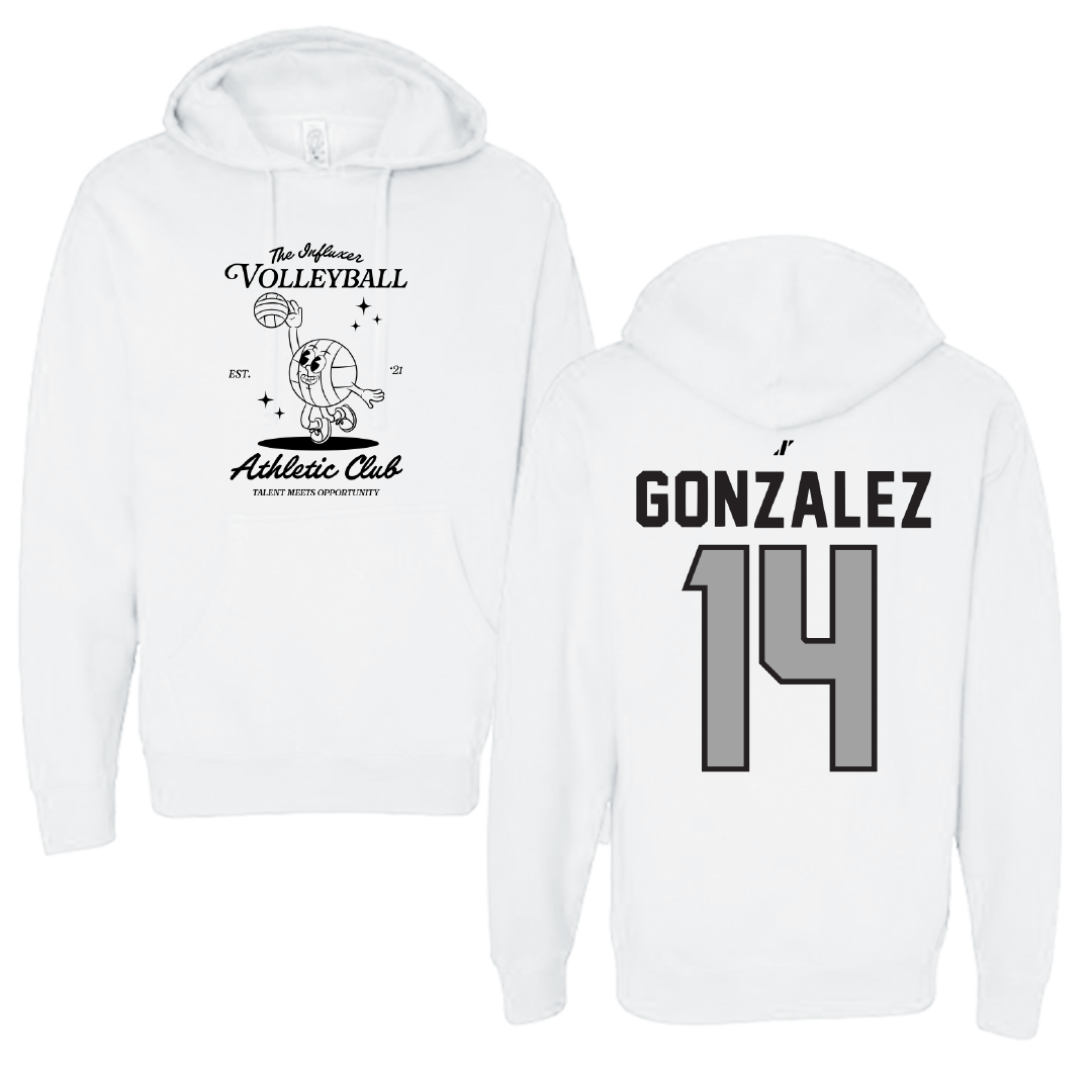 Volleyball White Influxer Athletic Club Hoodie - #14 Nayeli Gonzalez