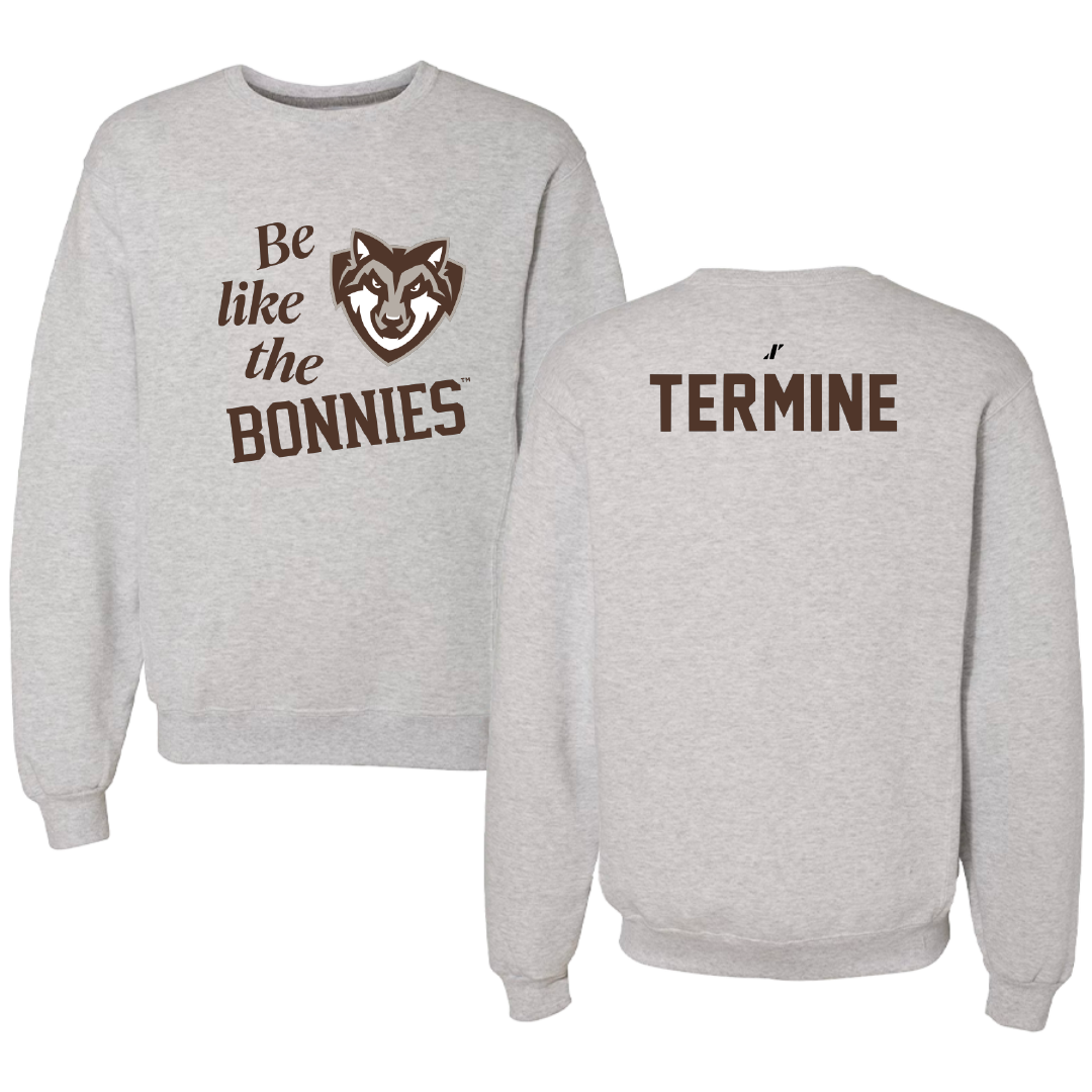 St. Bonaventure University Swimming & Diving Light Gray Be Like Us Crewneck - Luigi Termine