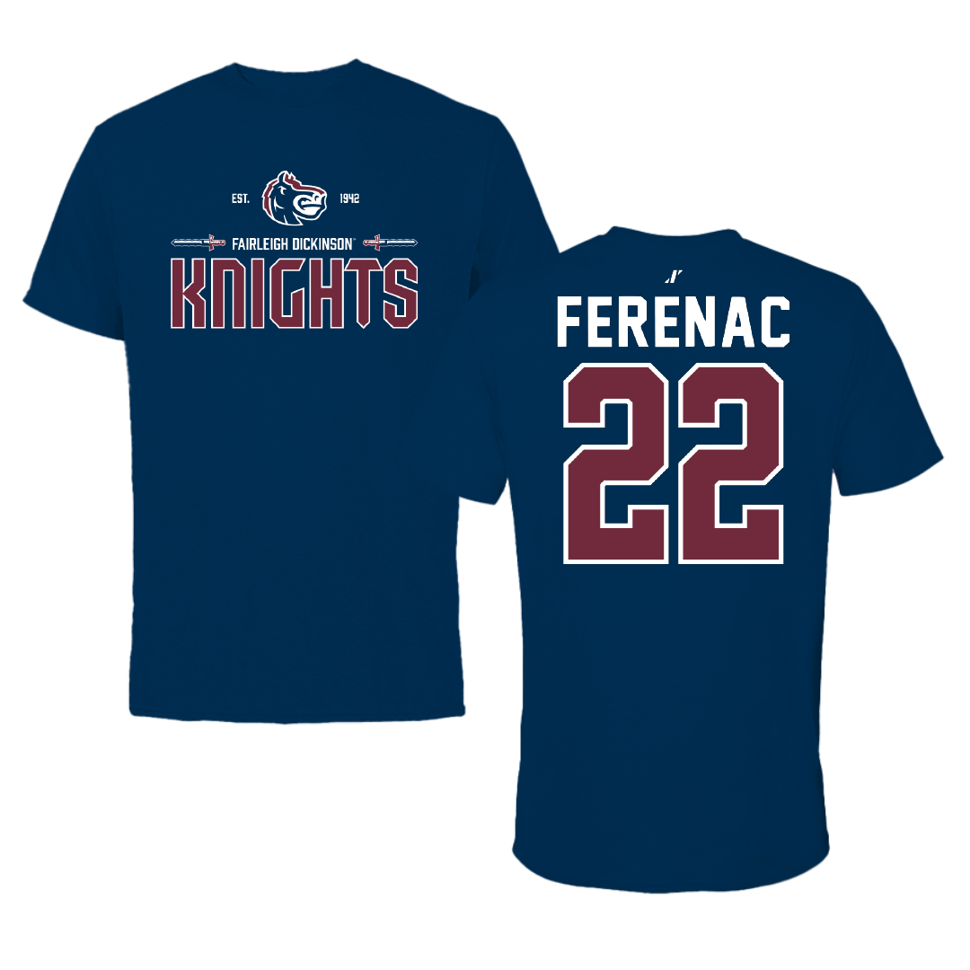 Fairleigh Dickinson University-Metropolitan Campus Soccer Navy General Tee - #22 Alex Ferenac