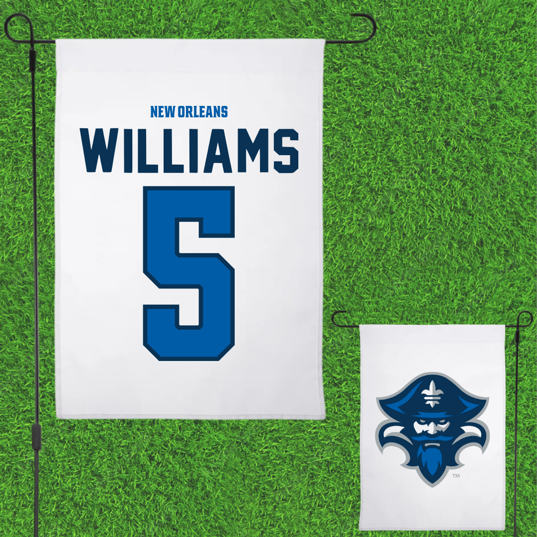University of New Orleans Volleyball White Garden Flag - #5 Ryan Williams